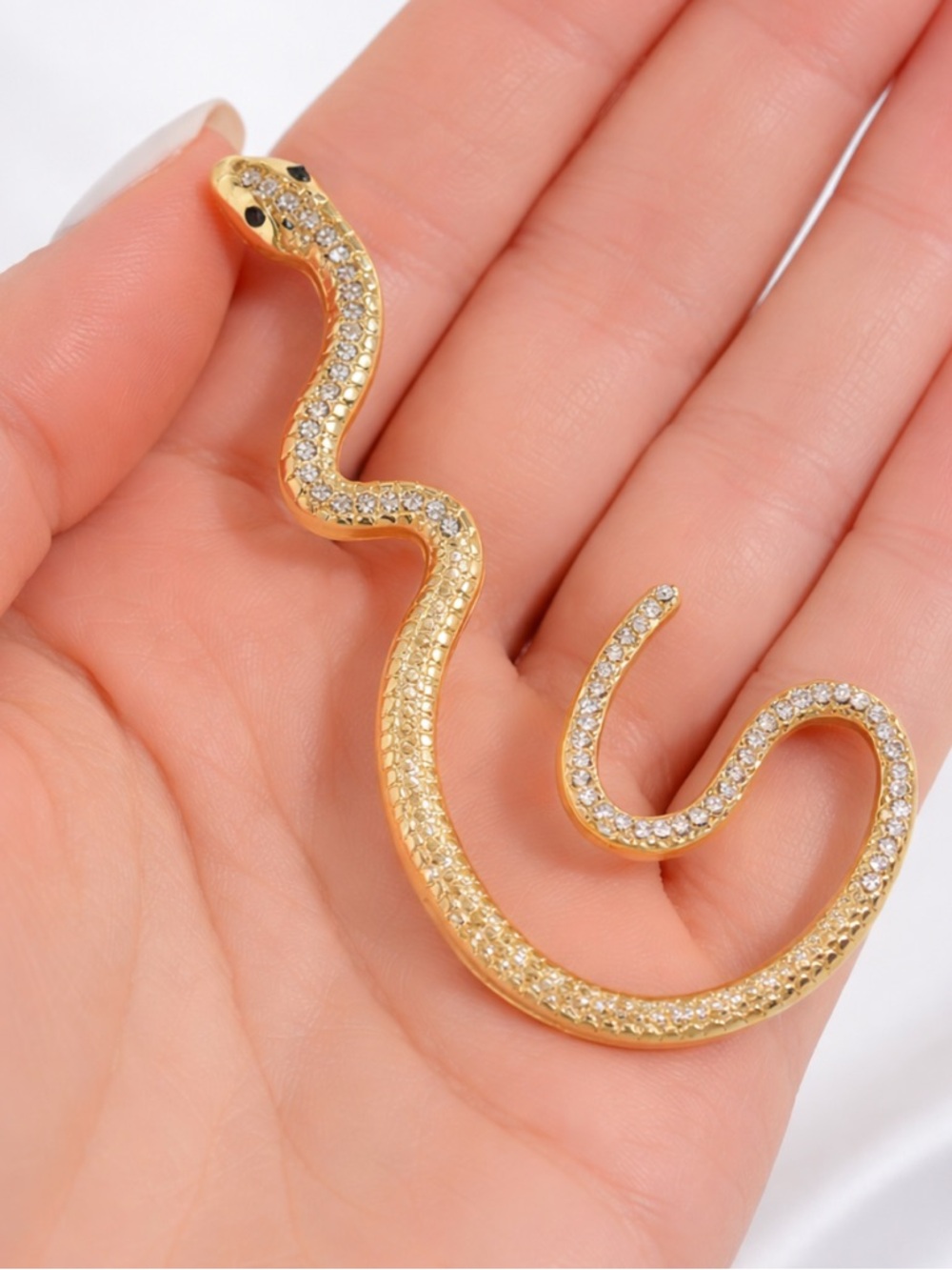 Gold Snake Ear Wrap Crawler • Serpent Ear Cuff • Non-Pierced Boho Jewelry